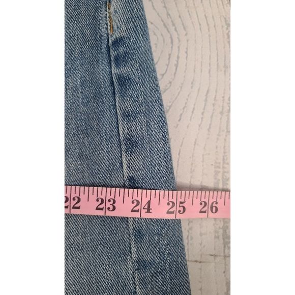 Polo Jeans 38 x 30 Straight Leg Ralph Lauren Light Blue Distressed Denim Hemmed - Picture 4 of 9